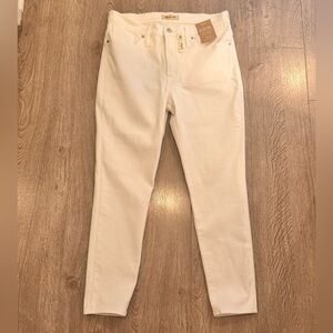 NWT Madewell White Mid-Rise Skinny Crop Jeans - Size 31